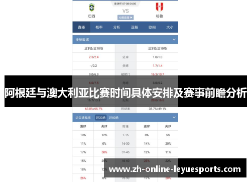 阿根廷与澳大利亚比赛时间具体安排及赛事前瞻分析